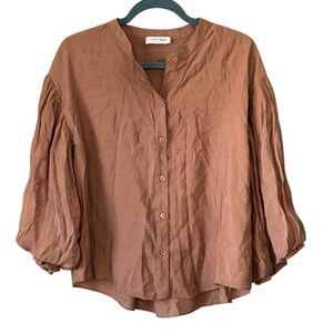 Vestique Women's Meet Your Match Boho Flowy Cotton Blouse Top Size Small